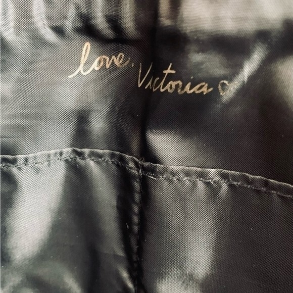 Victoria’s Secret Weekend Tote Bag Black Pink Canvas Travel Shopper Excellent - Picture 6 of 7